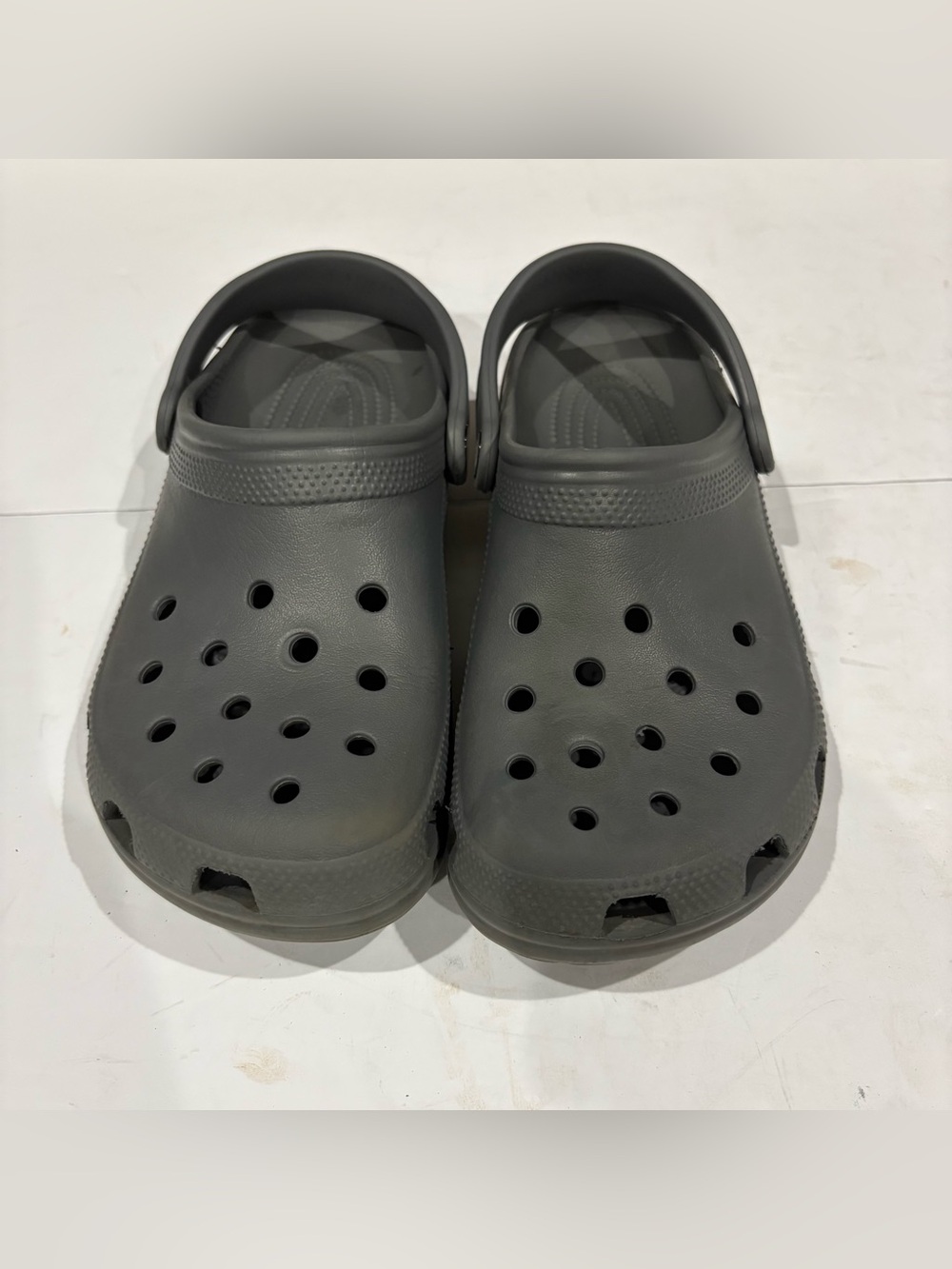Crocs Classic Clogs M6 W8 Gray Slip On Comfort Shoes Made in Mexico